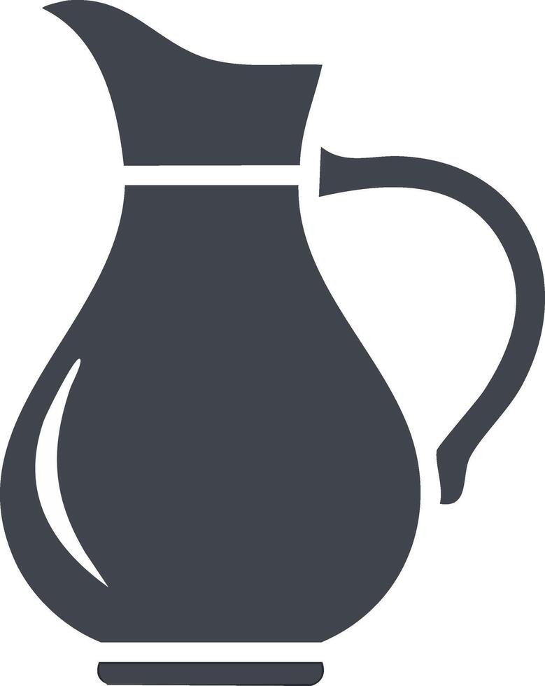 Elegant Dark Pitcher Illustration Smooth Lines Minimalist Style Design Element vector
