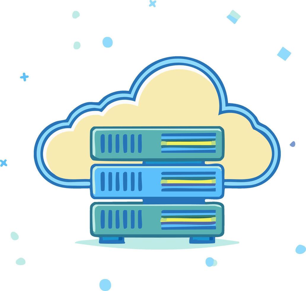 Cloud Computing Servers Data Storage Network Infrastructure Modern Technology Illustration vector