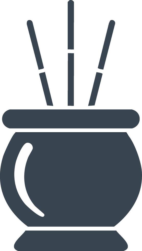 Diffuser vase with sticks emitting aroma for relaxation and aromatherapy vector