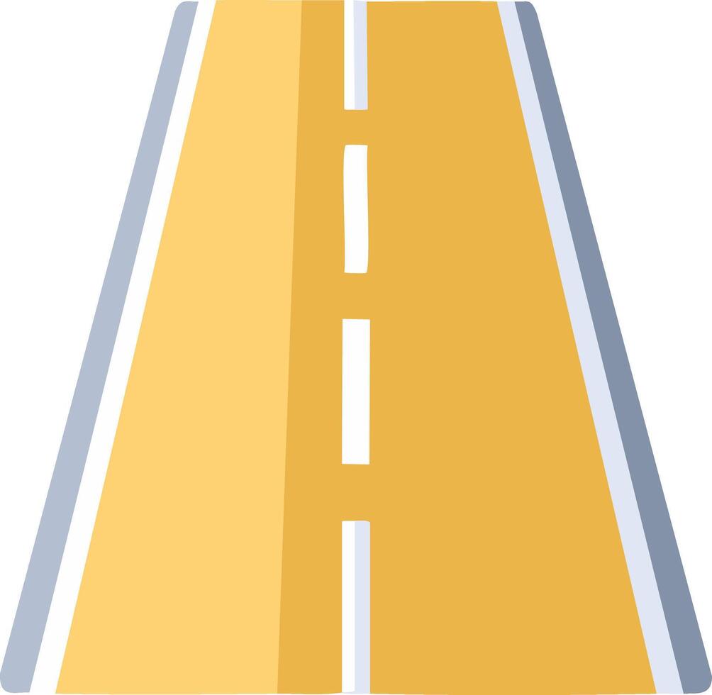 Abstract Road Illustration with Yellow Surface and White Dashed Lines in the Middle vector