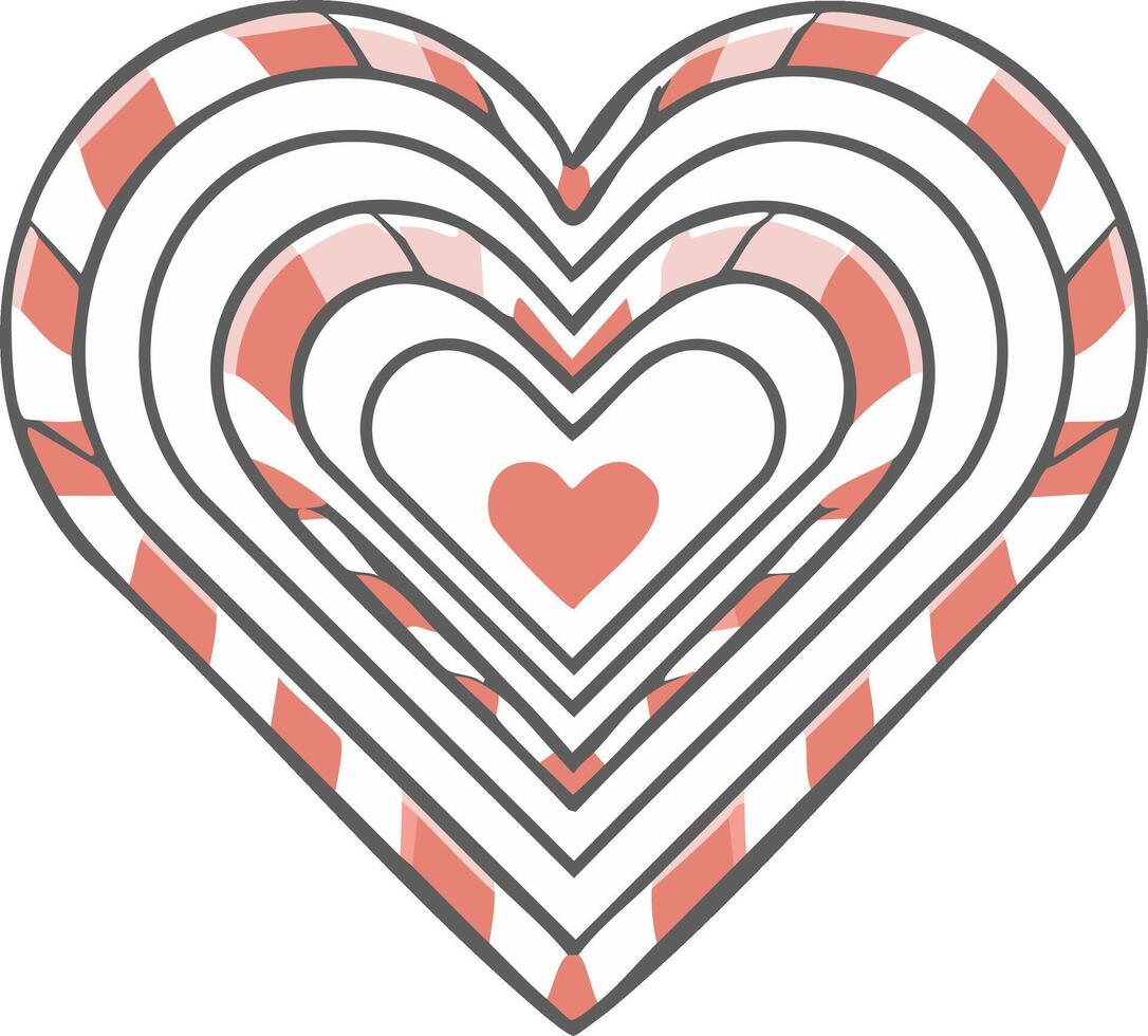 concéntrico corazón diseño con sutil guingán modelo cubrir vector