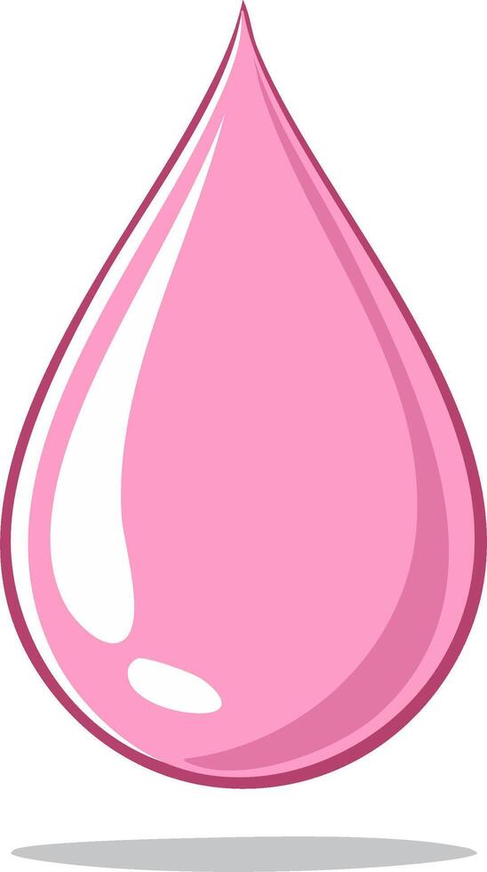 Pink teardrop with glossy sheen, simple design element for various creative designs vector