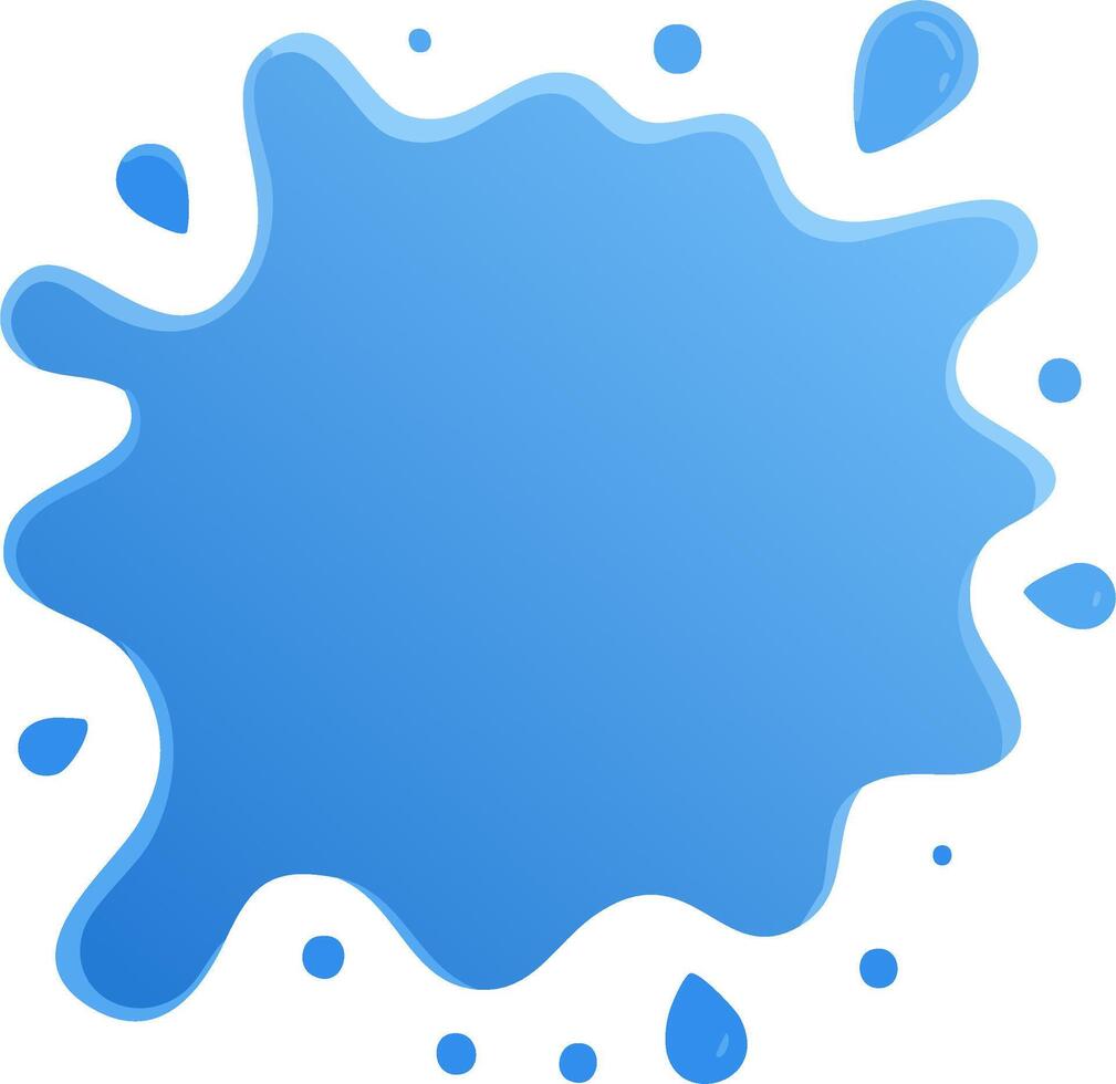Isolated Gradient Blue Splatter Shape with Droplets Water Liquid Graphics for Background Design vector