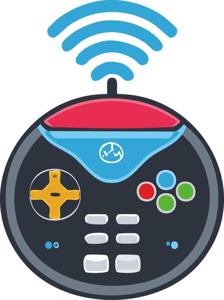 Modern wireless game controller gamepad with directional pad and buttons illustration vector