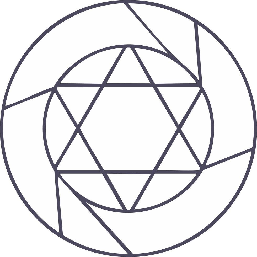 Abstract geometric star within circle dynamic lines pattern illustration vector