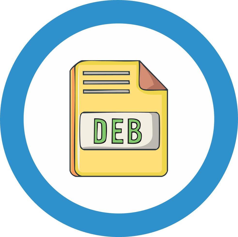 DEB File Icon for Linux Software Package Installation and Download vector