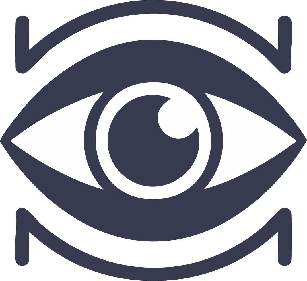 Stylized eye icon with dynamic lines indicating vision, refresh, and continuous sight vector