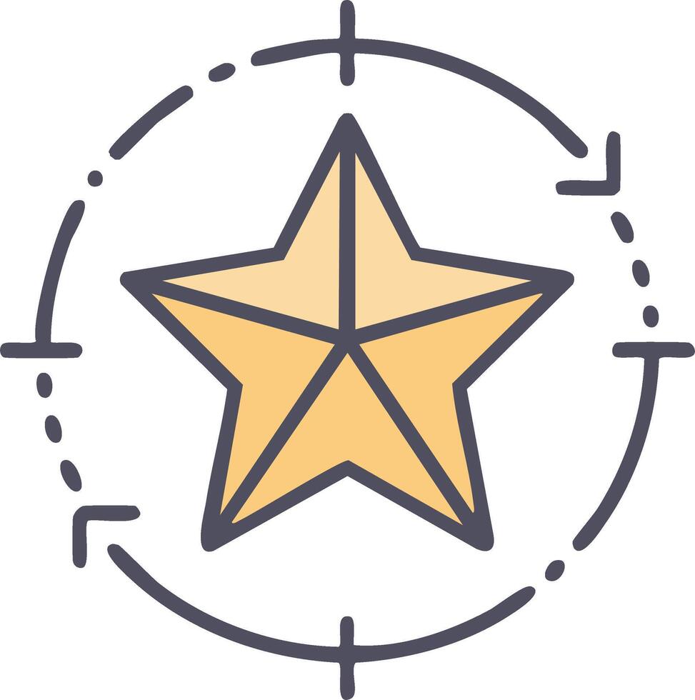 Star in a target scope icon symbolizing goal, success, and high quality rating vector