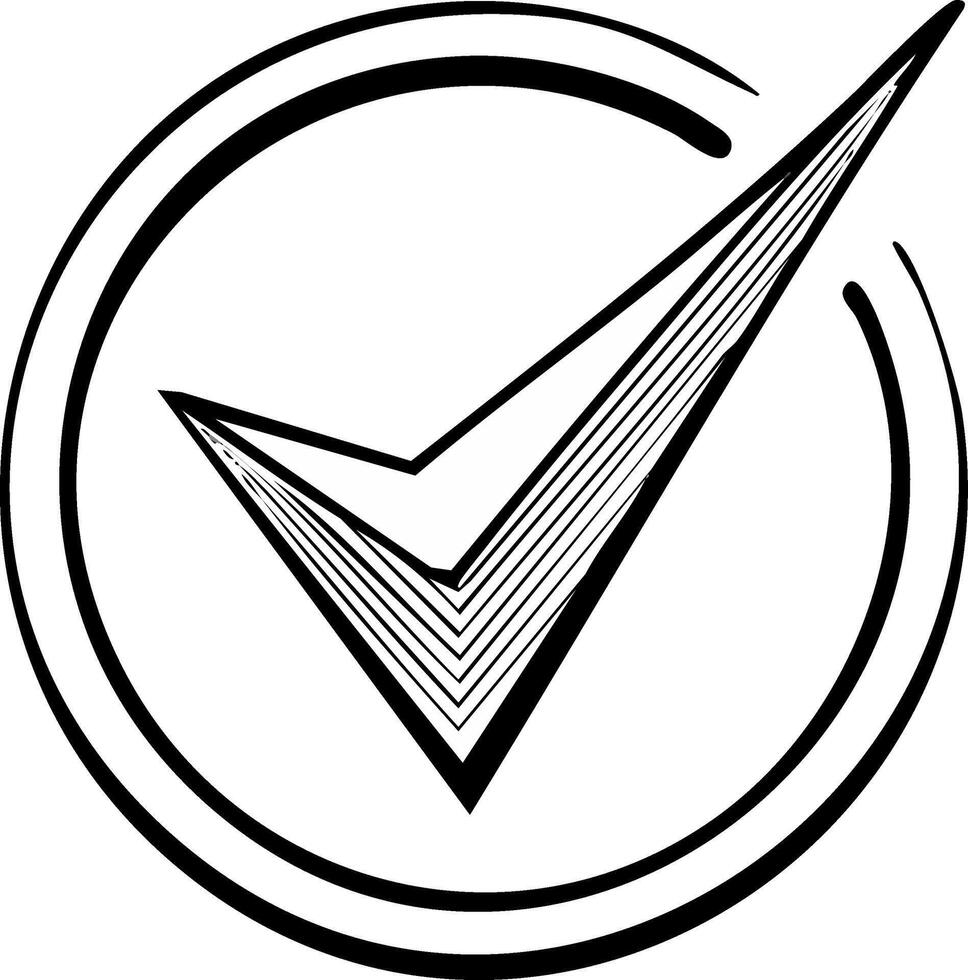 Simple Outline Check Mark Inside Circle for Acceptance and Validation Purposes vector