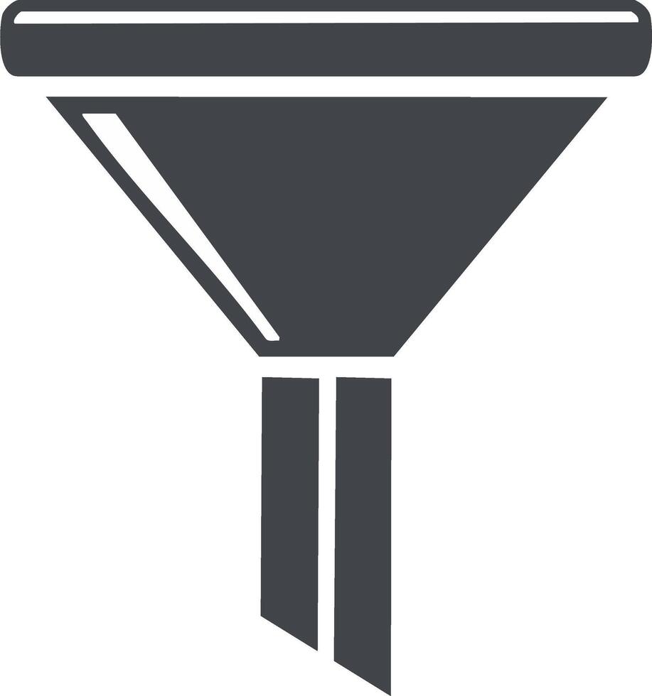 Isolated Dark Grey Funnel Design Filtering Liquids or Data Process vector