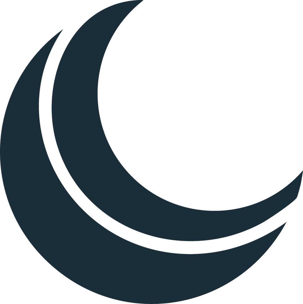 moderno creciente Luna gráfico con curvo líneas creando celestial elemento vector