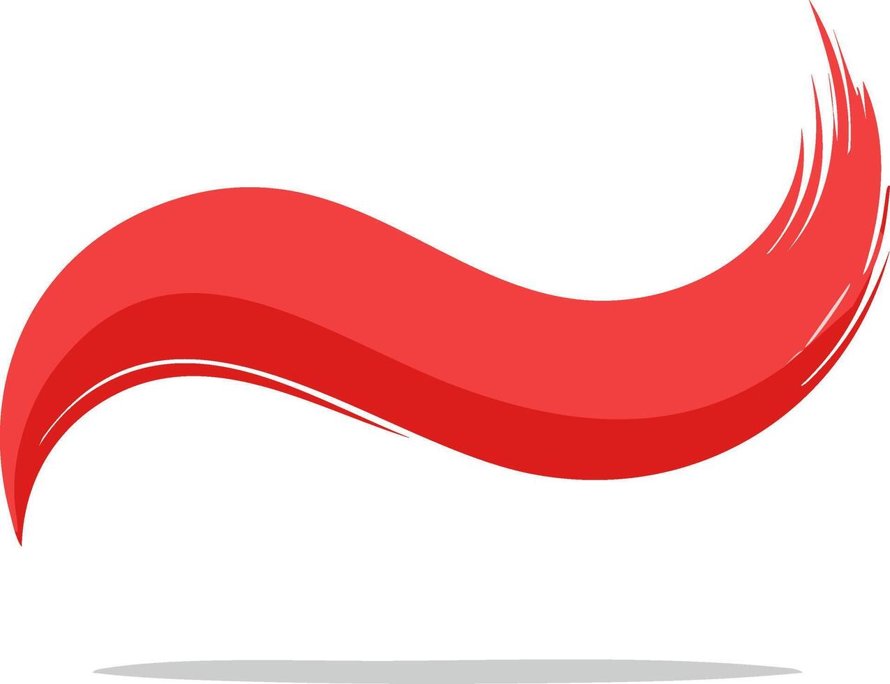 Abstract Red Swirl Dynamic Brushstroke Graphic for Design Elements vector