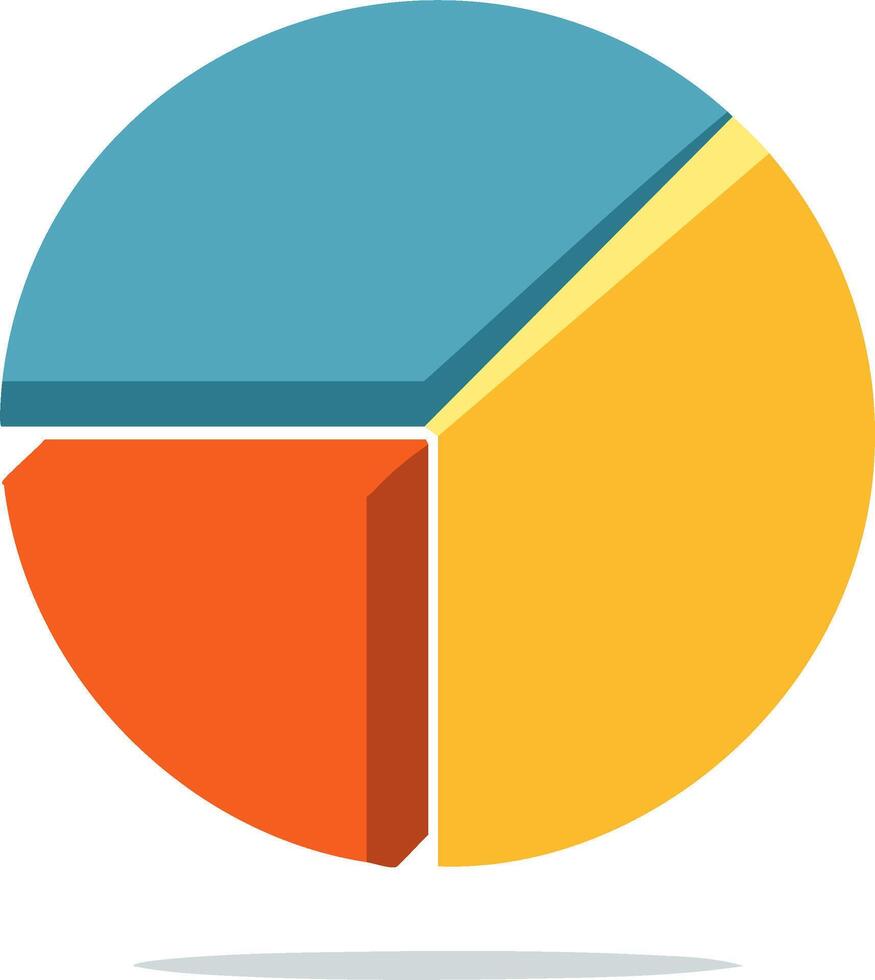 vistoso 3d tarta gráfico con Tres segmentos representando datos y análisis vector
