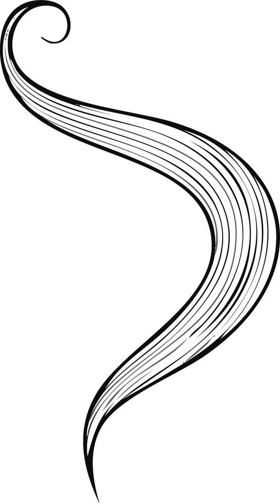 Graceful Swoosh Shape With Delicate Lines And A Curly Top Element vector