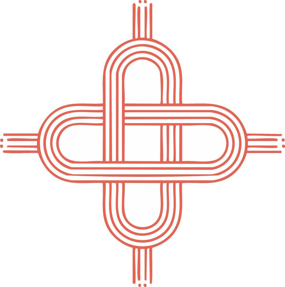 Linear Interweave Shape, Lines, Knot, Abstract Geometric Element, Graphic vector