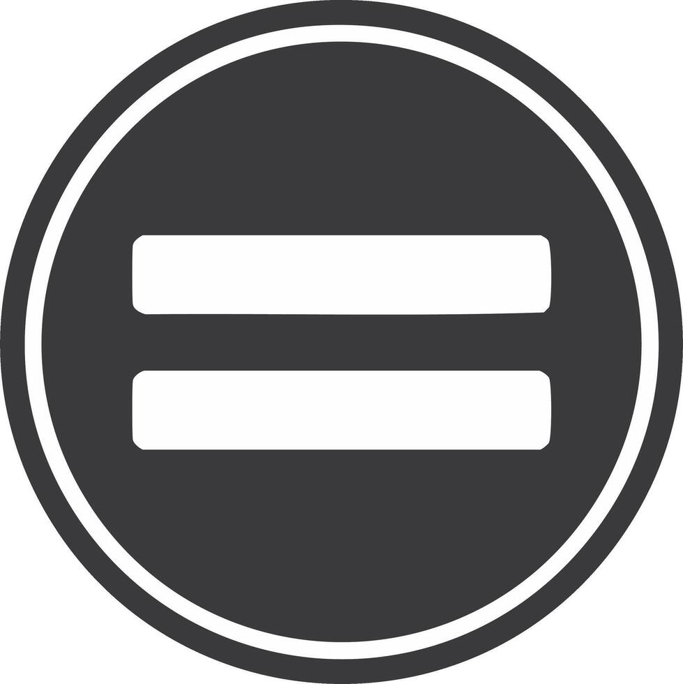 Equal Symbol in a Circle Modern Sign Mathematics Icon Expression Shape Graphic Resource vector