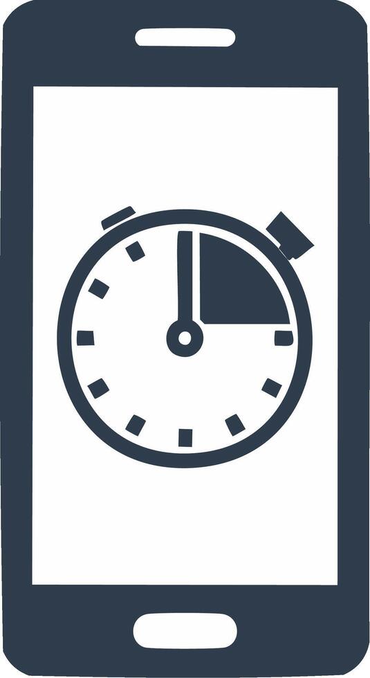 Smartphone with a stopwatch icon symbolizing time management and speed efficiency vector
