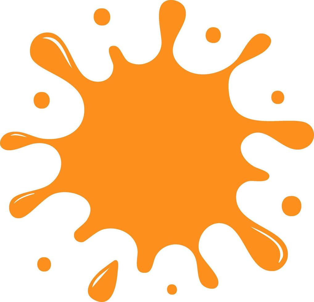 Orange paint splash abstract design element for graphic design vector
