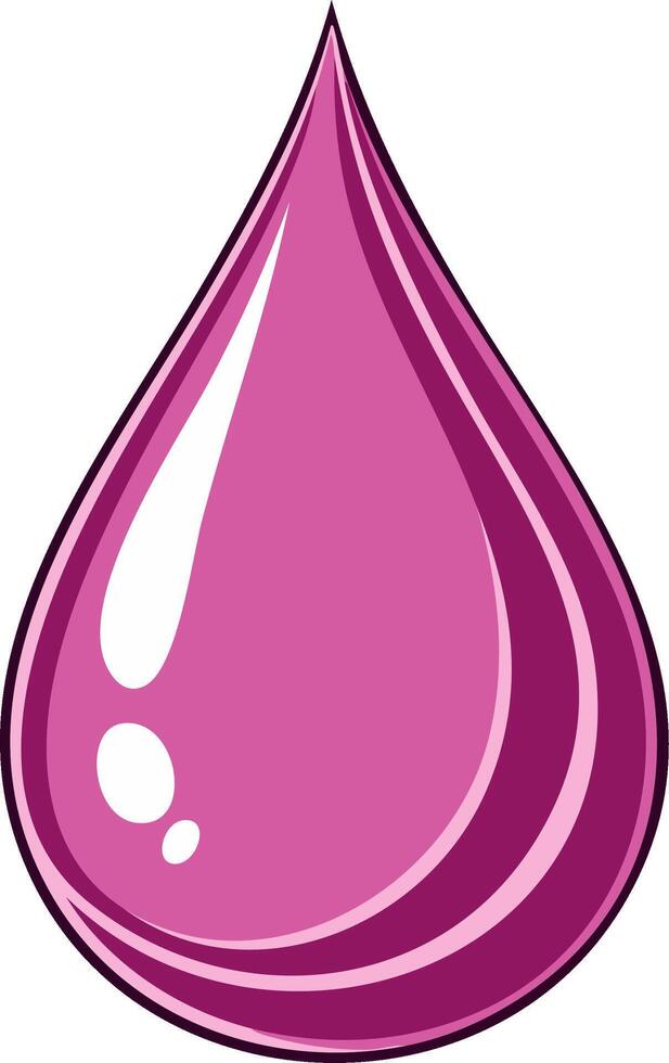 Abstract purple teardrop graphic with highlights and shadow, vibrant color design vector