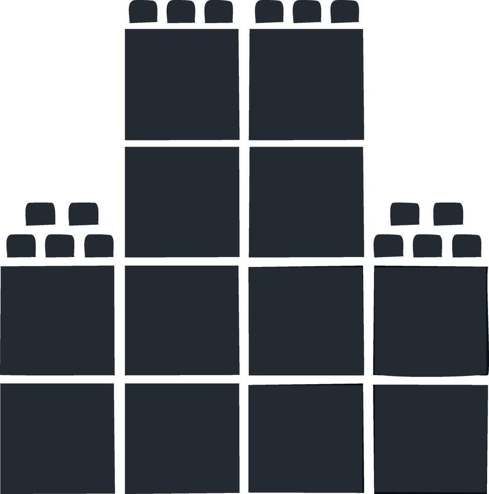 Tower Construction Using Simple Blocks Illustrating Creative Play and Building Concept vector