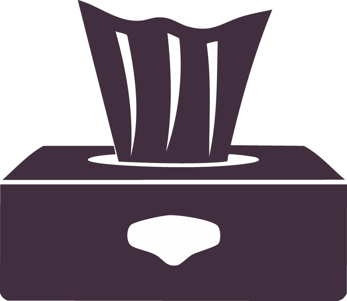 Tissue box icon with soft paper facial tissues pulled out in minimalist design vector