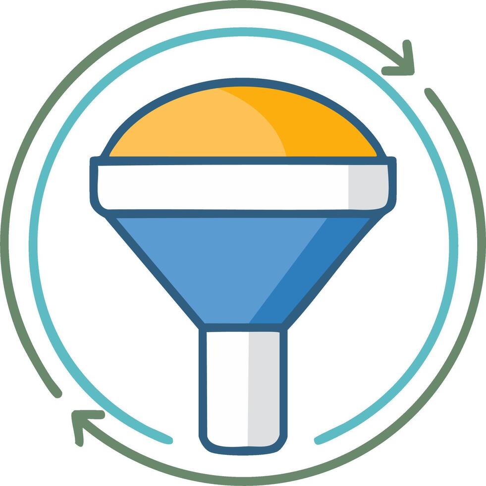 Continuous process and conversion funnel cycle icon vector