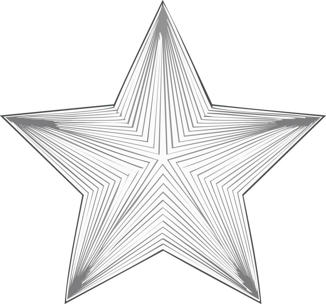 Abstract Geometric Star Shape with Radial Lines and Inner Layers vector