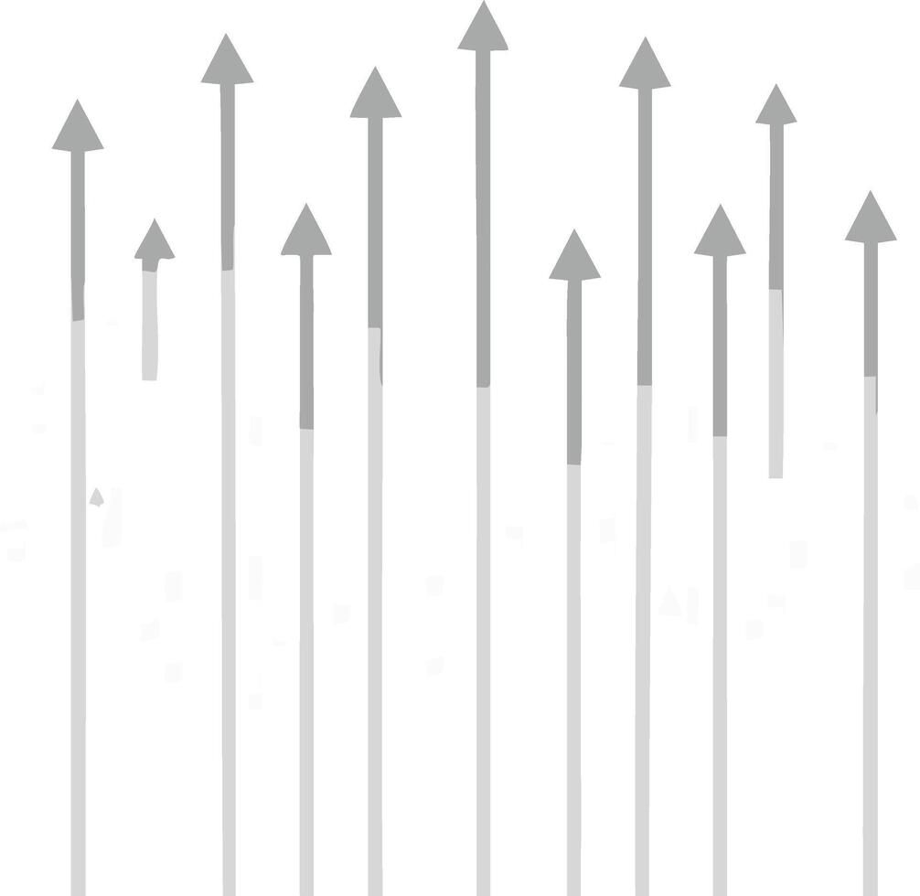 A group of gray arrows pointing upwards, symbolizing growth, progress, and success vector