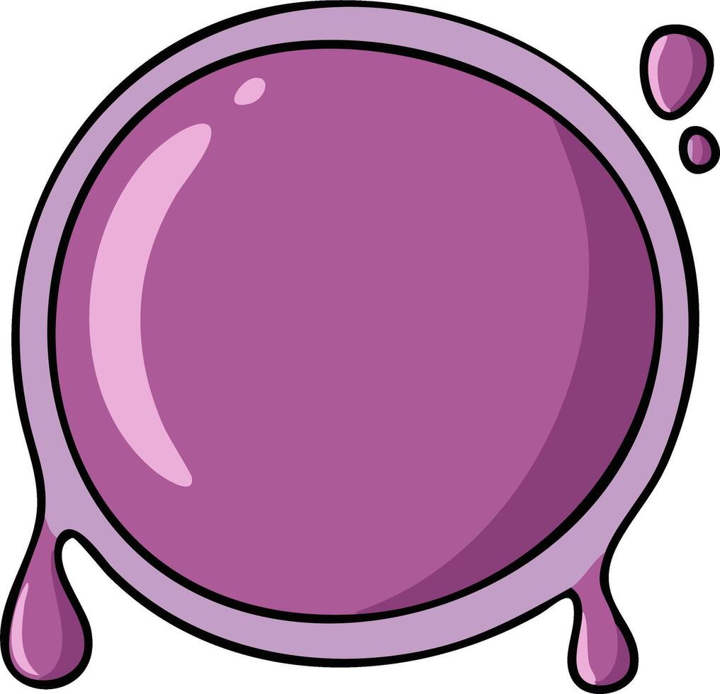 Animated purple round frame with drips and bubbles, perfect for text or image overlay vector