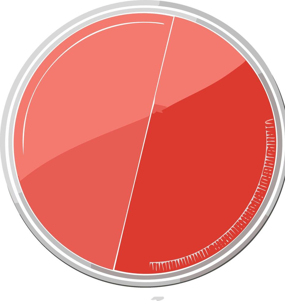 Vibrant Red Circular Dial Icon with Diagonal Line and Measurement Scale Indicator vector