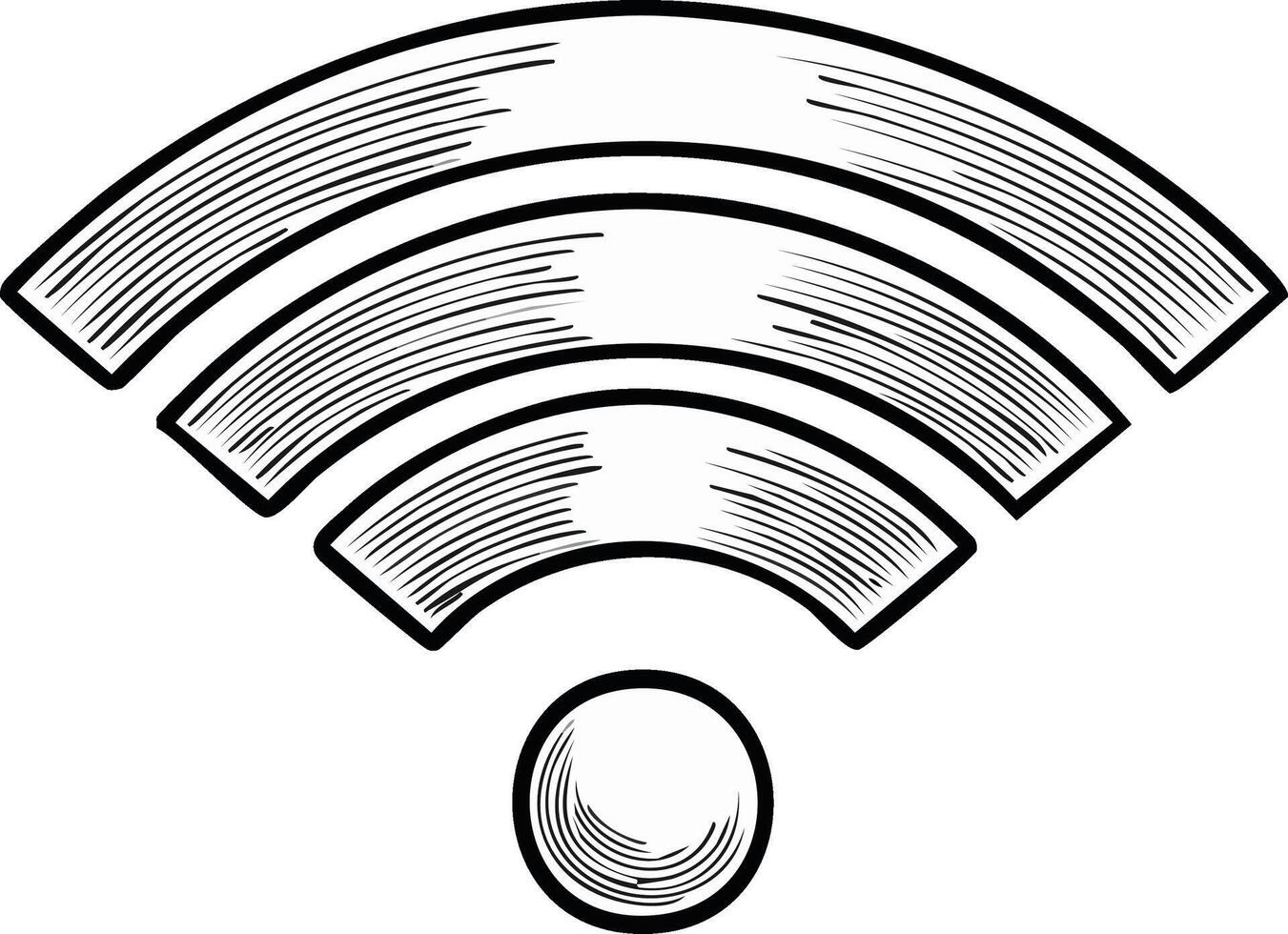 WiFi Wireless Internet Connection Sketch Icon Network Signal Symbol Hand Drawn Illustration vector
