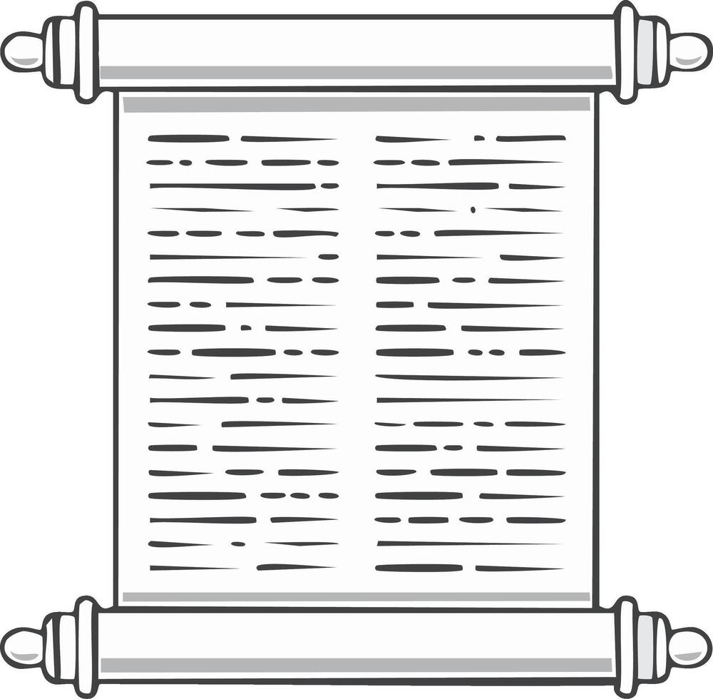 Ancient Scroll Manuscript with Text Graphic Illustration Hand Drawn Look vector