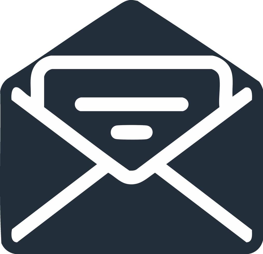 Minimalist open envelope with letter icon for mail and communication symbol vector