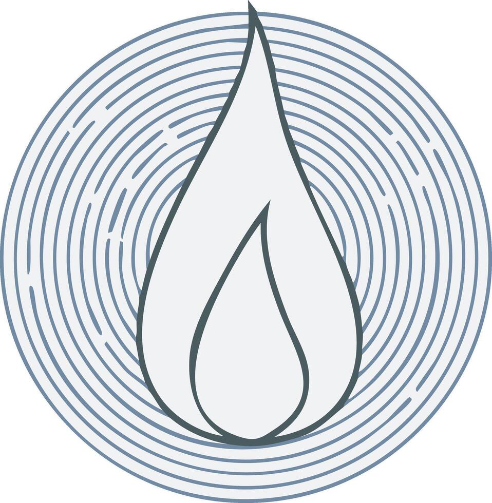 Flame Shape in a Circular Pattern Abstract Illustration Design vector