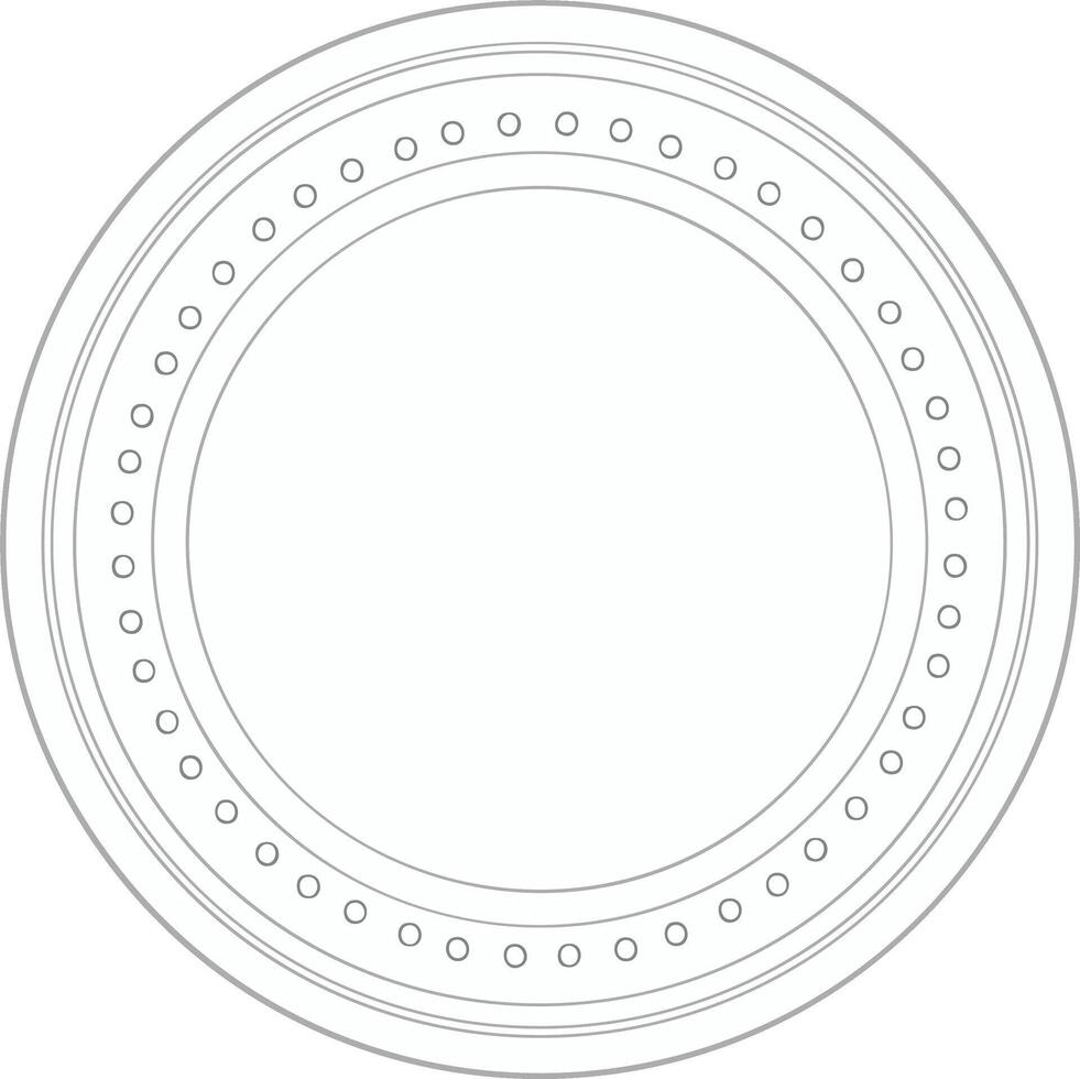 Circular Frame with Perforations and Blank Center Template vector