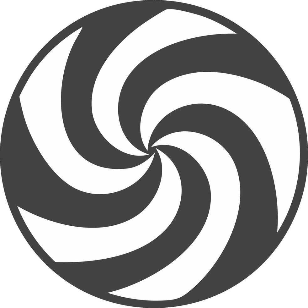 Abstract Swirl Pattern in Dark Gray and White Circular Design vector