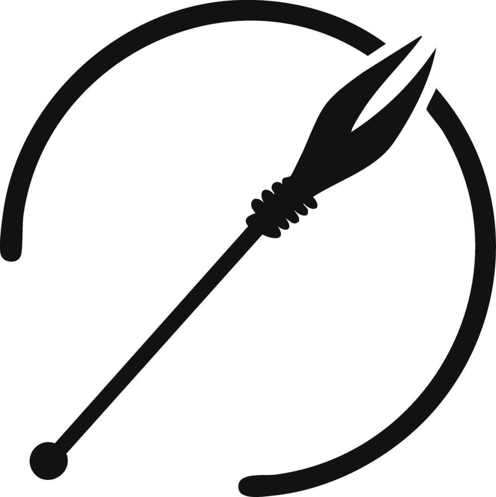 Symbol of a spear with a circle, concept design vector