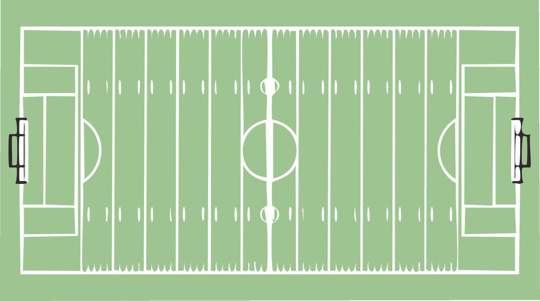 Top Down View of an American Football Field Layout with Goal Posts, Yard Lines, and Endzones vector