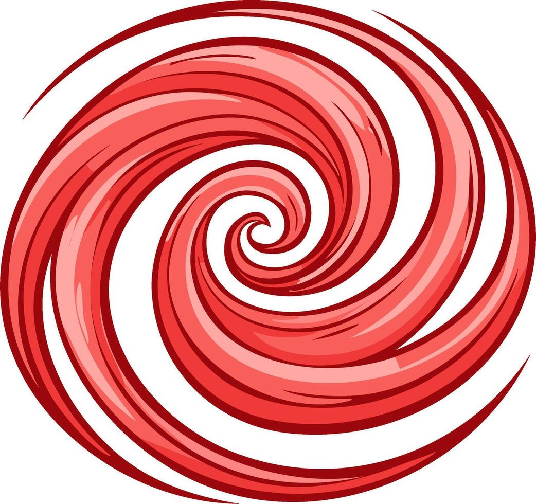 Abstract red swirl design with spiral shape and radial patterns vector