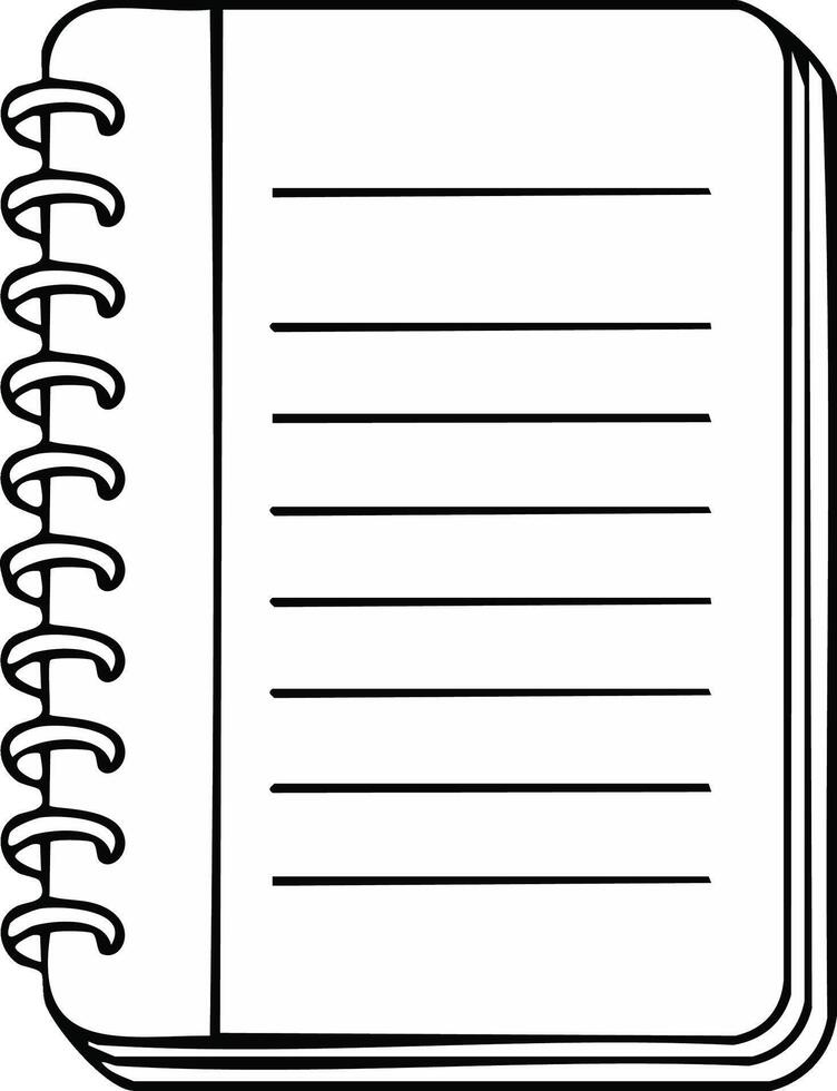 Blank Open Spiral Notebook Pages for Writing or Drawing Sketch Paper Pad vector