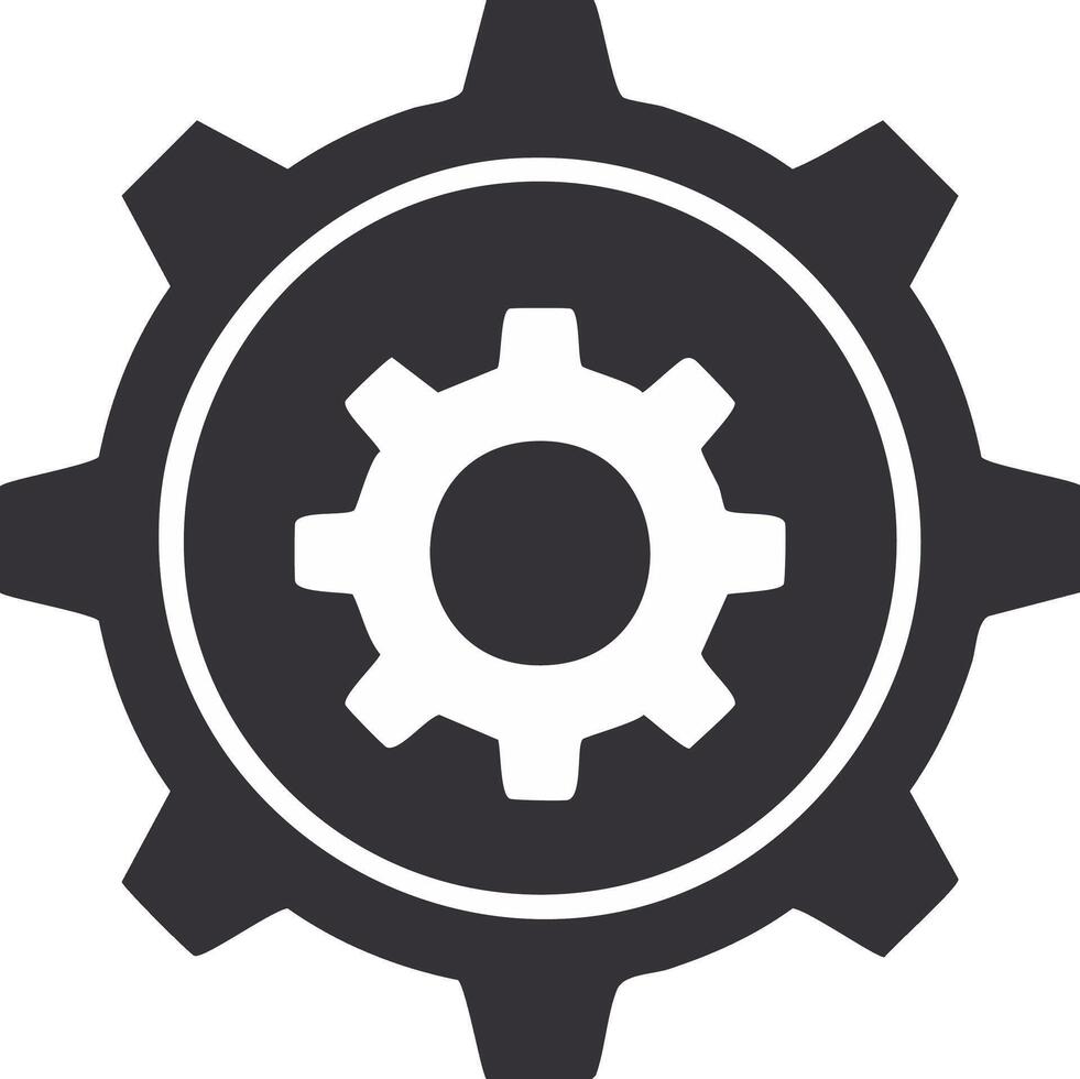 Nested Cogwheels Icon Representing System Settings, Technology, and Mechanical Processes vector