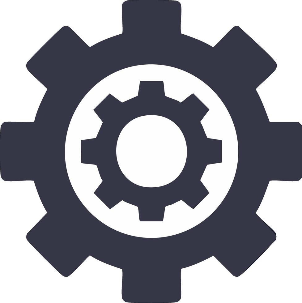 Two Gears Interlocking Illustration for Process Mechanism or Setting Concept vector