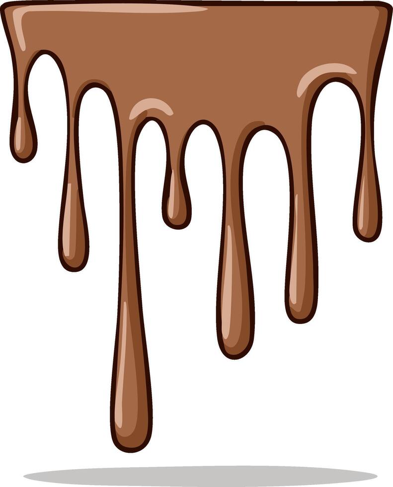 Brown liquid chocolate dripping and flowing down in abstract pattern vector