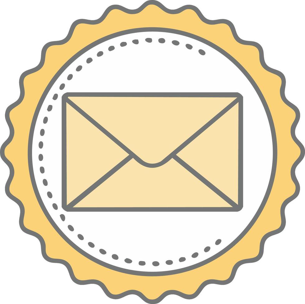 Yellow Envelope Icon Within a Circular Seal vector
