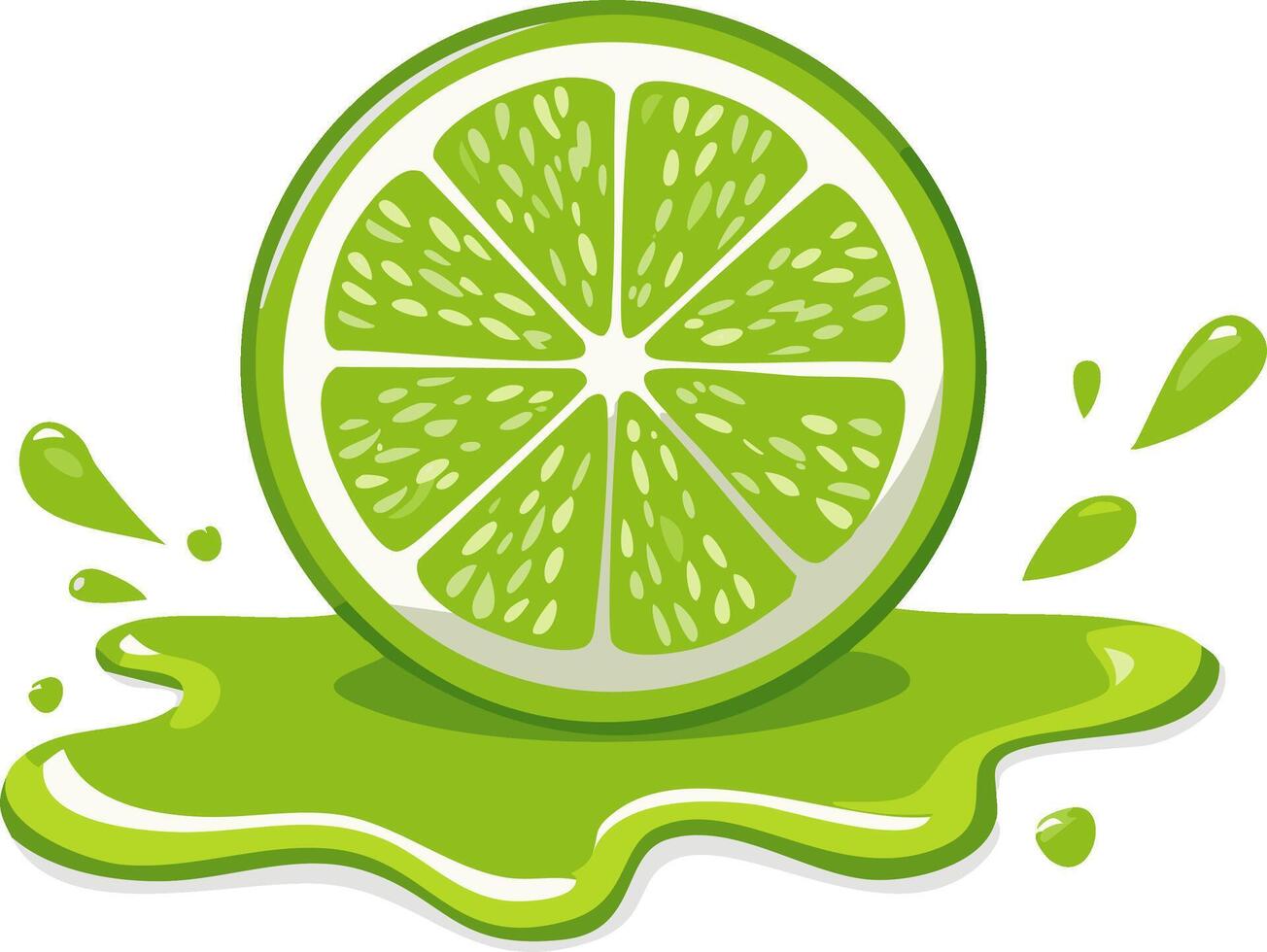 Slice of fresh lime with splashing juice vector