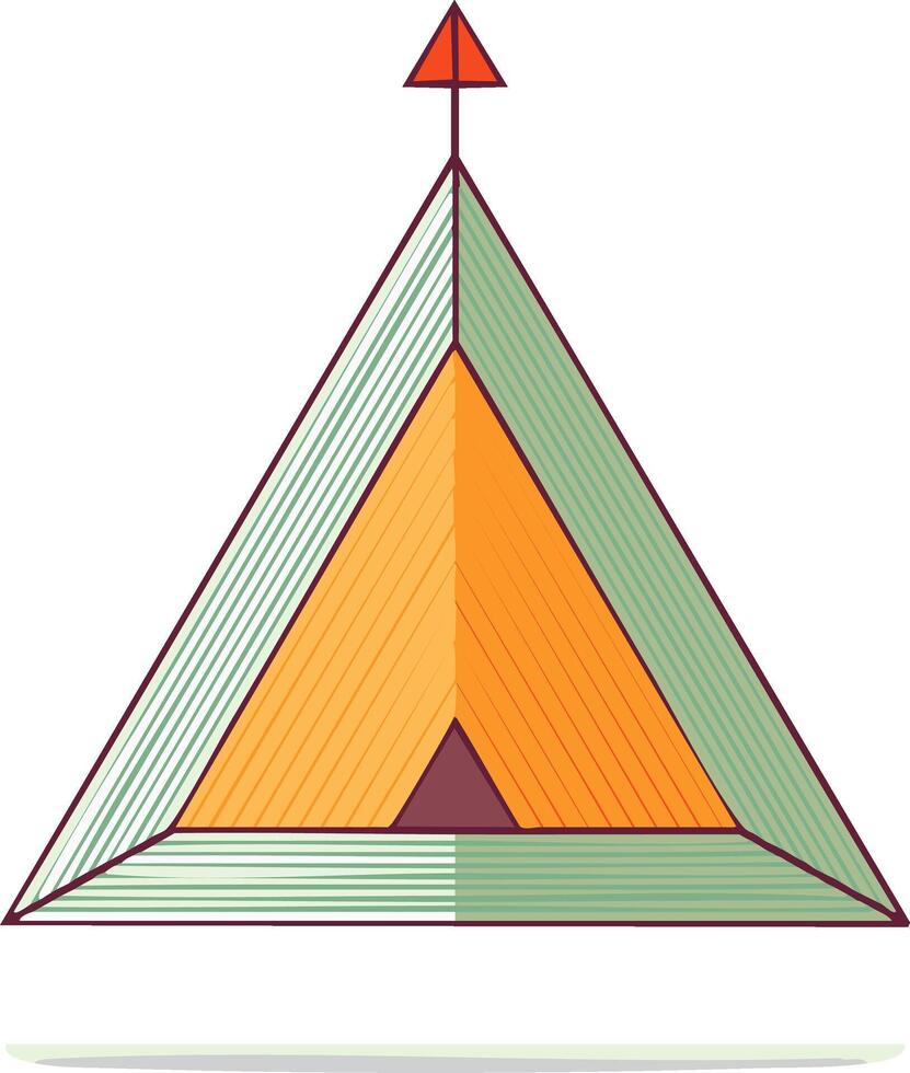 Triangle Pyramid Abstract Design with Arrow Tip in Graphic Pastel Colors vector