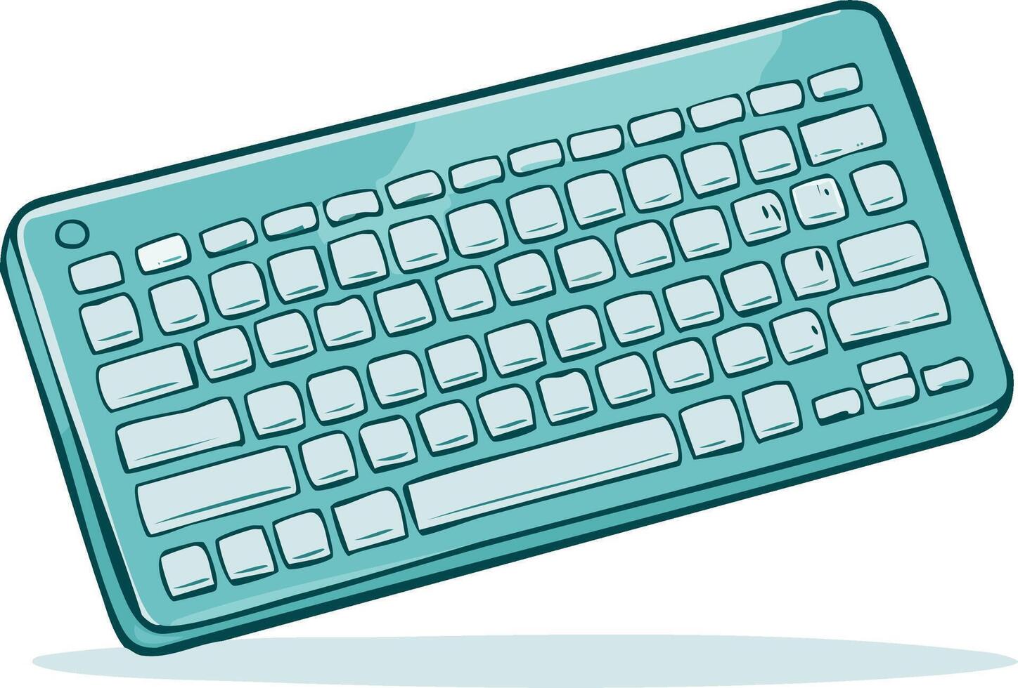 Stylized computer keyboard illustration in light blue with rectangular keys for digital design and technology themes vector