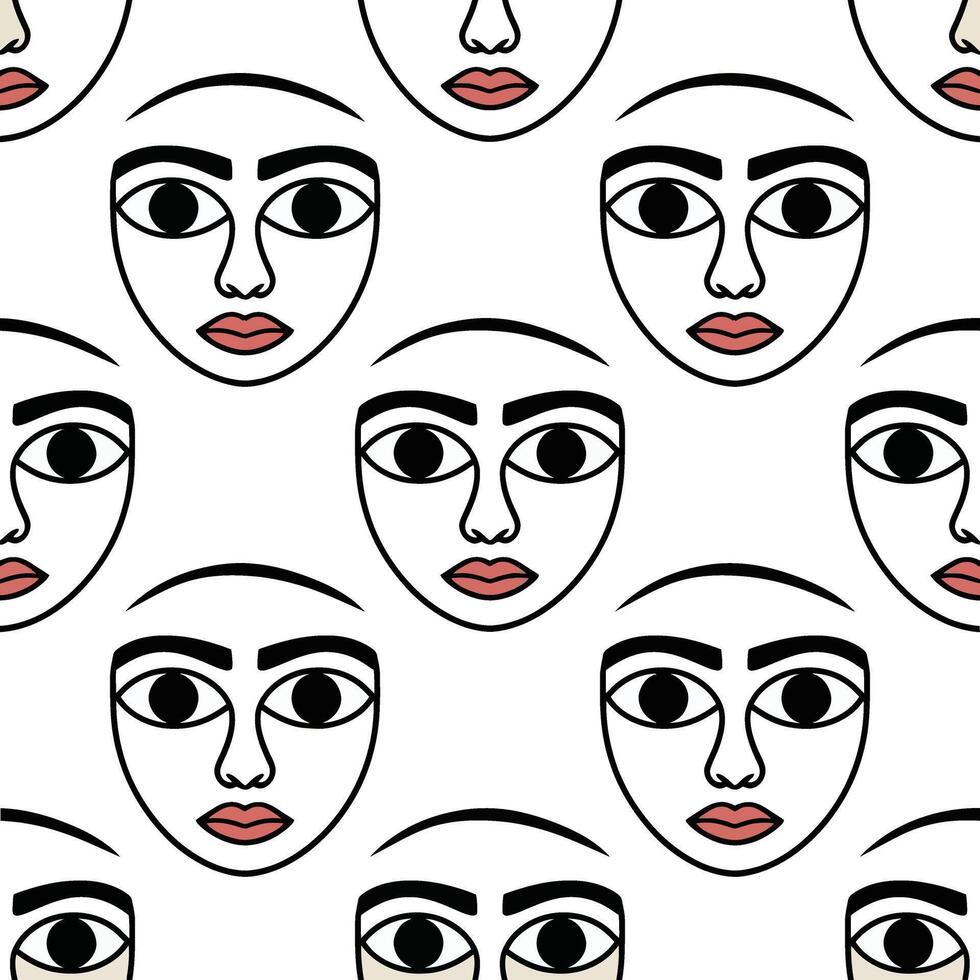 Bold Face Pattern with Geometric Features vector