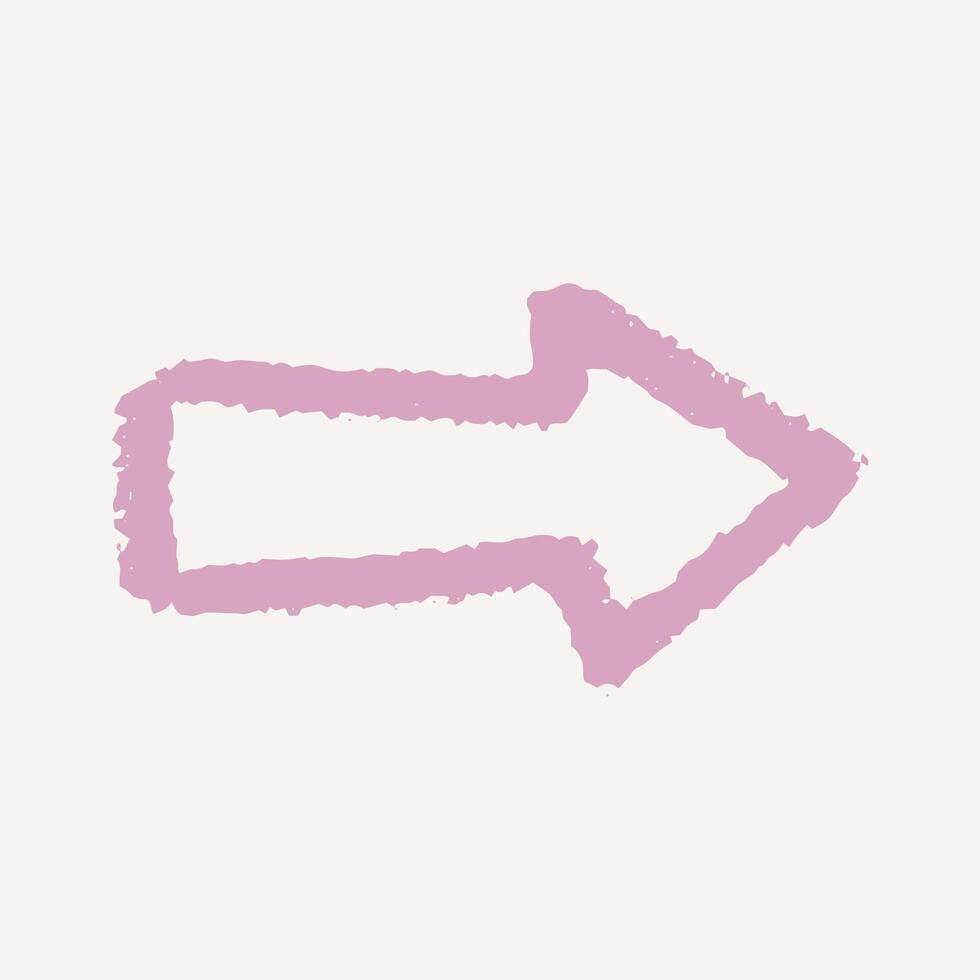 Funky abstract geometric shape with thick crayon strokes. Primitive doodle figure in playful retro style. Charcoal texture, handmade energy. vector