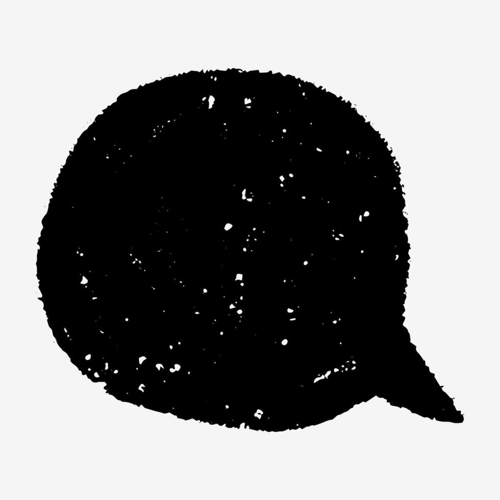Crayon and pencil lines form a naive hand drawn speech bubble. Sketch style scribbles give playful movement. Text box chalkboard empty for messages. vector